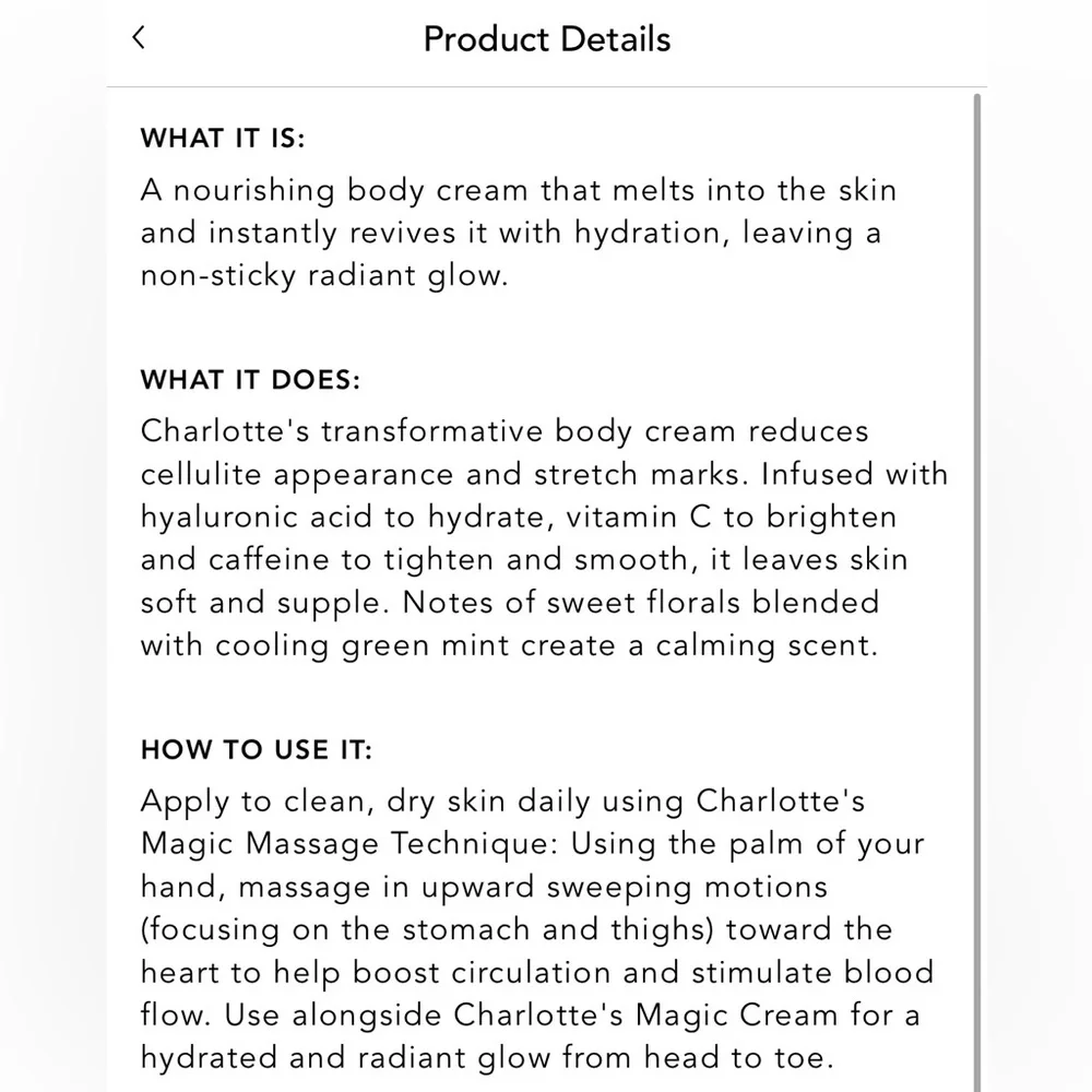 New - Charlotte Tilbury Magic Body Cream - 6.7 oz
